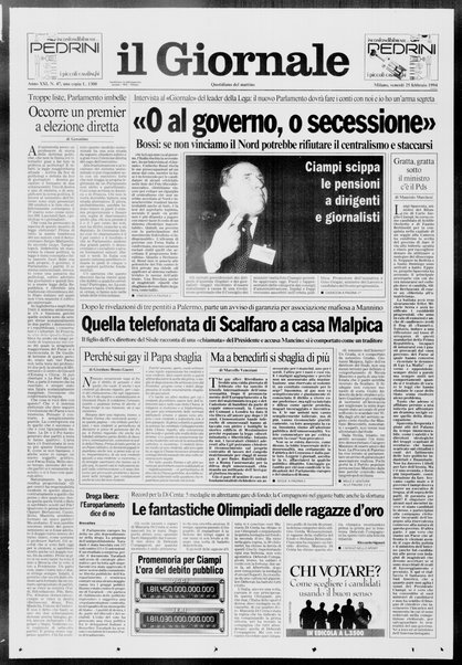 Il giornale : quotidiano del mattino